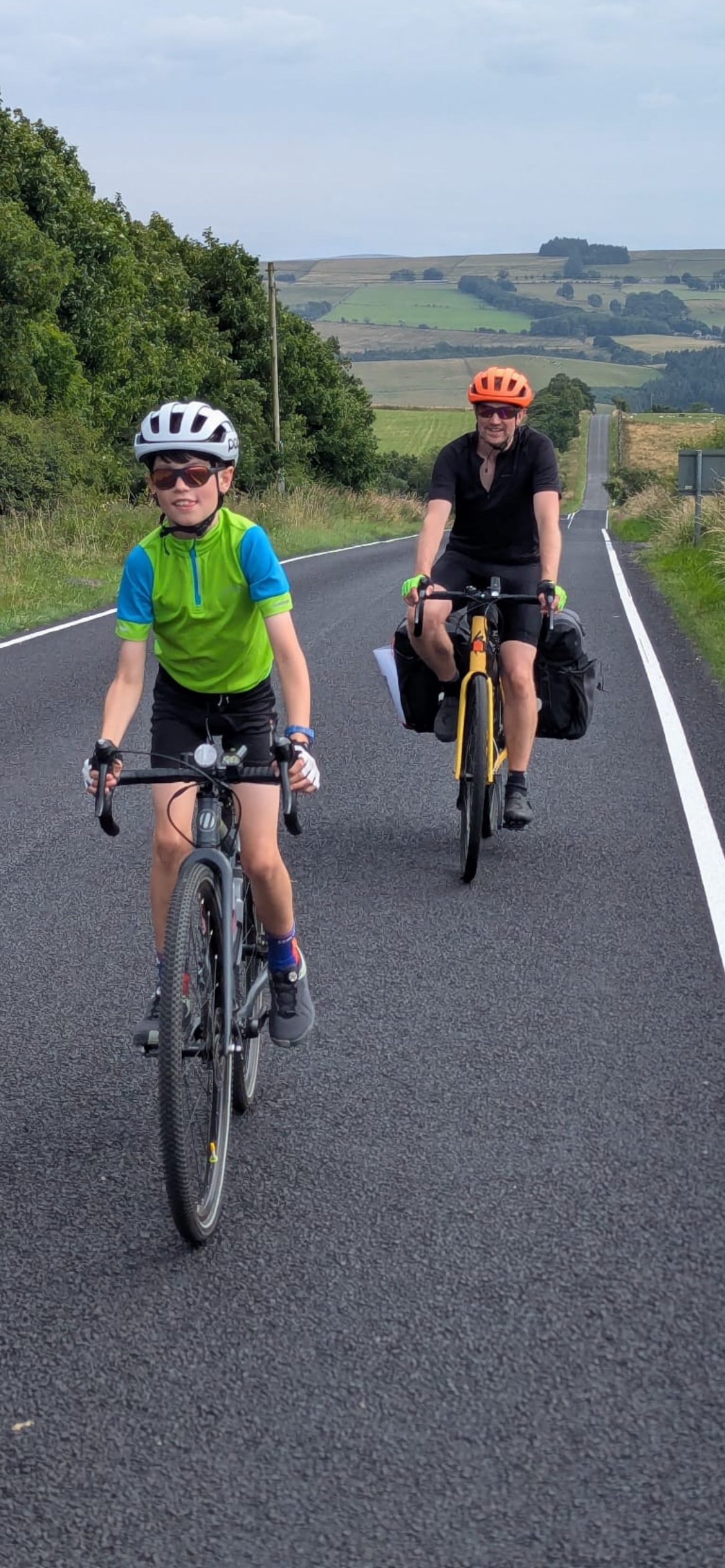 jack cycling with dad