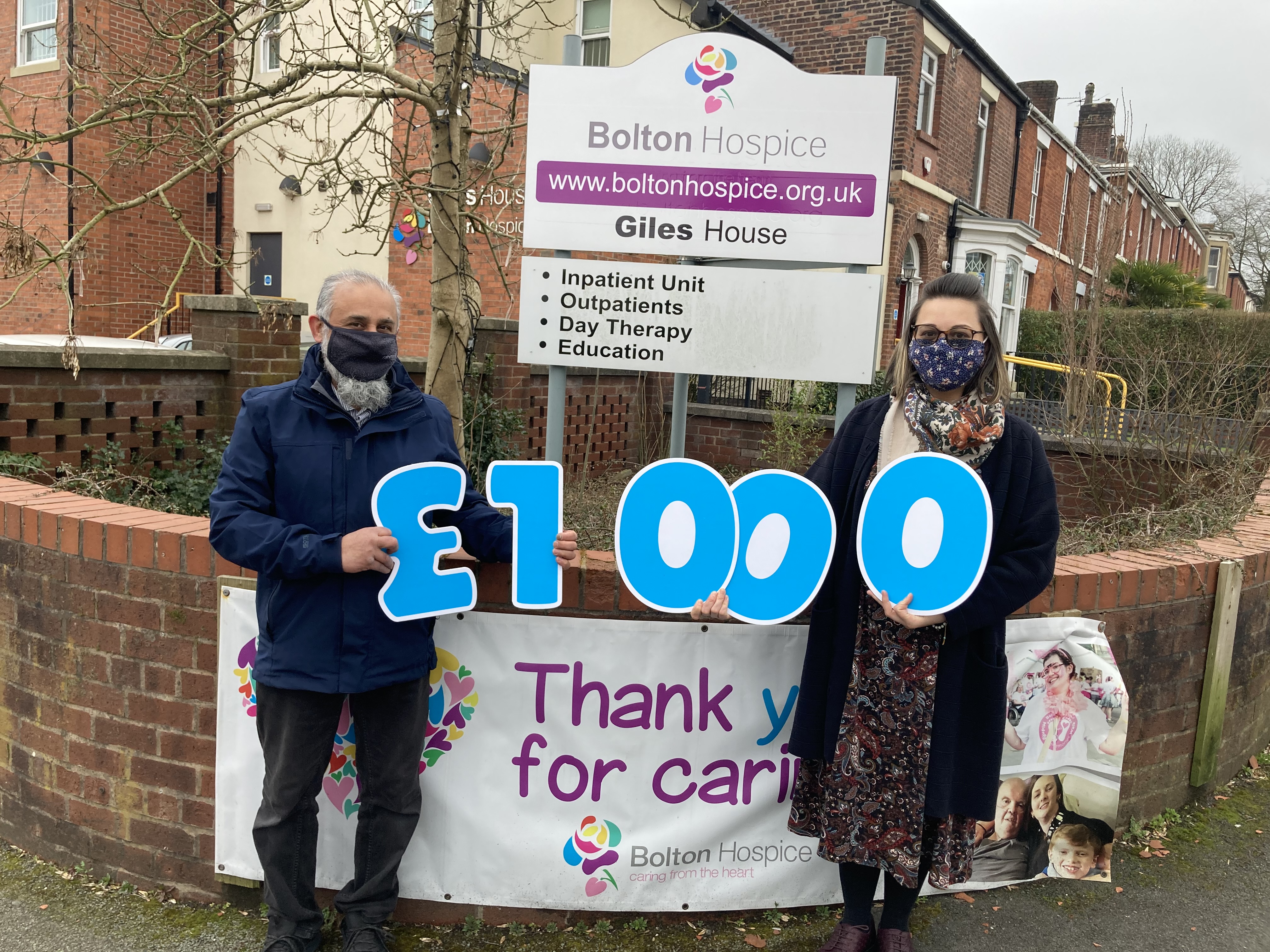 BUKT representative with Bolton Hospice staff member.