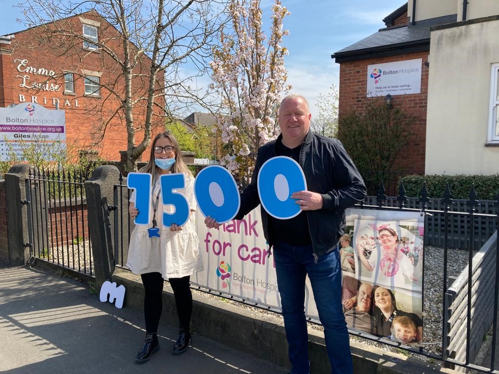 John McGinlay with Mackenzie Smith, Hospice Retail Administrator