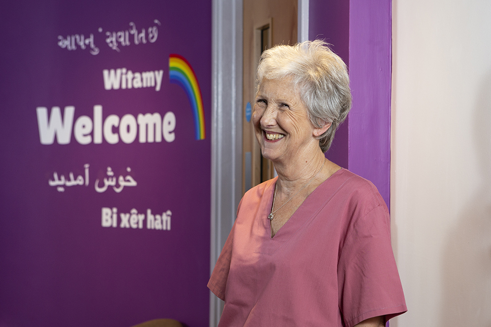 Bolton Hospice staff member in main reception