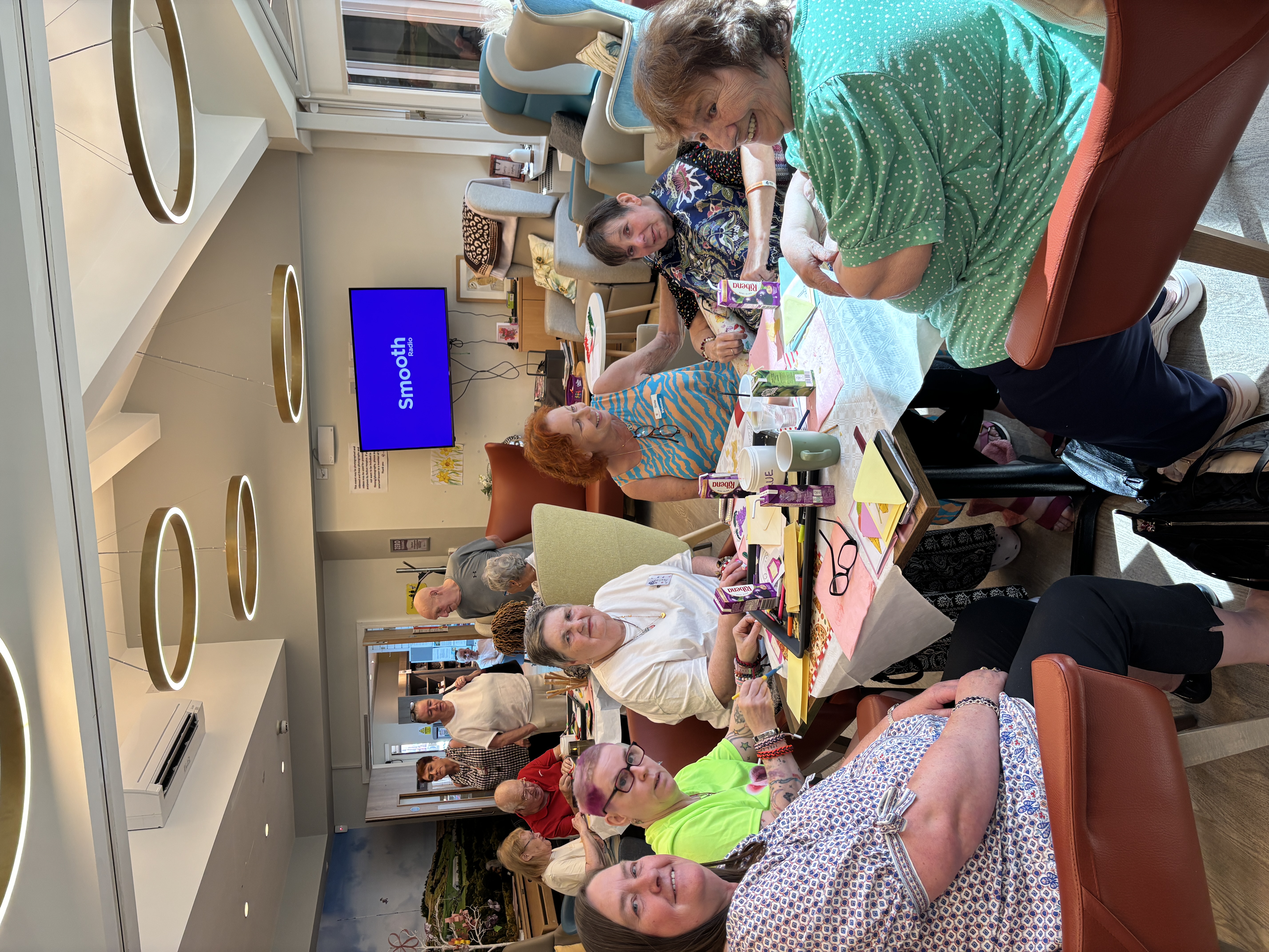 Bolton Hospice Wellbeing Hub patients having lunch