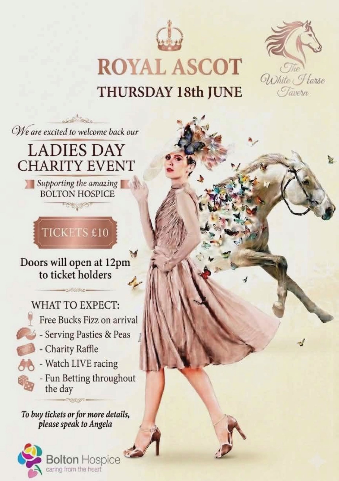 The white hrose Bolton Hospice ladies day
