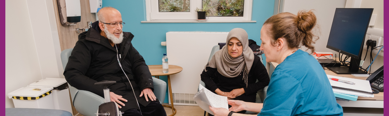 Staff and patients at the wellbeing hub 