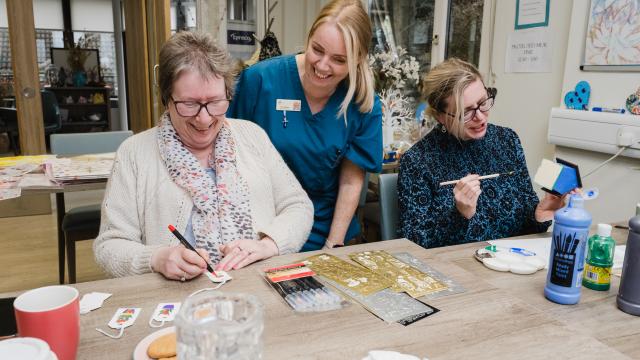 Staff and patients at the wellbeing hub
